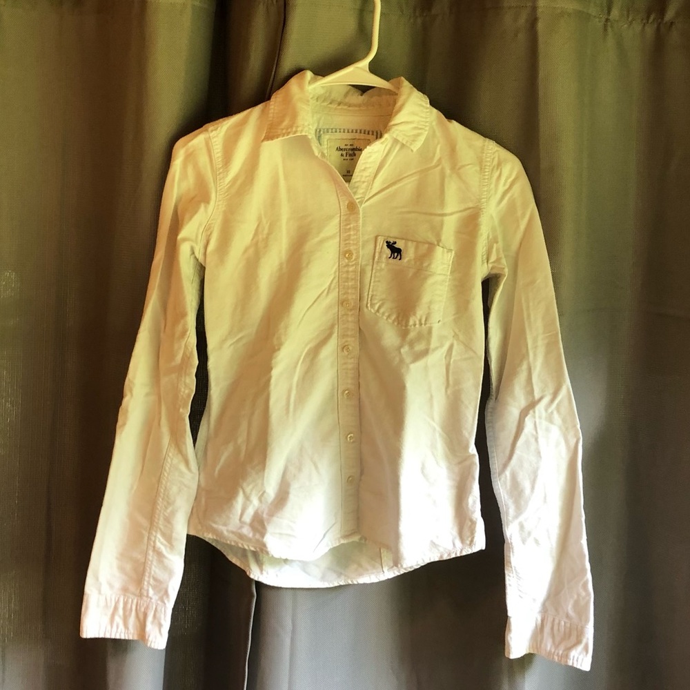 Abercrombie & Fitch Women’s Button Cuff-Blouse XS White